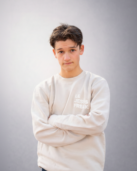 The Statement Crew Sweatshirt | Le Jesus Freak. Ivory