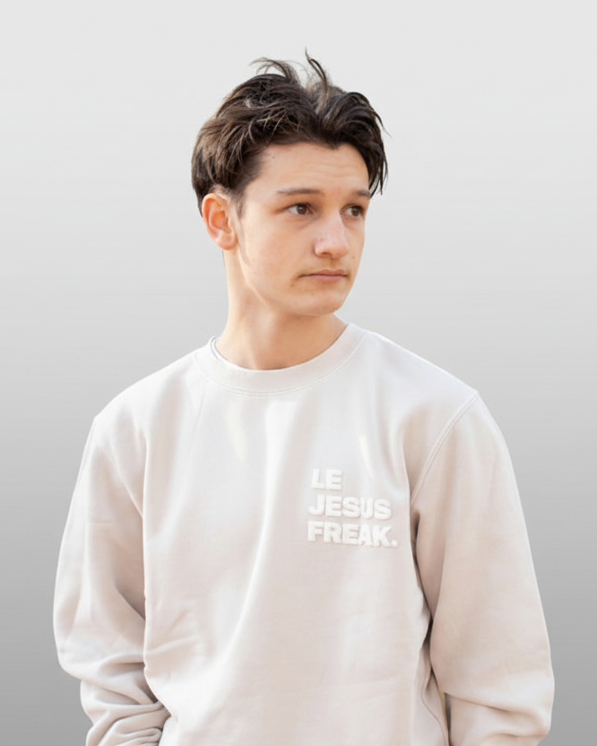 The Statement Crew Sweatshirt | Le Jesus Freak. Ivory