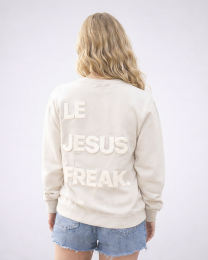 The Statement Crew Sweatshirt | Le Jesus Freak. Ivory